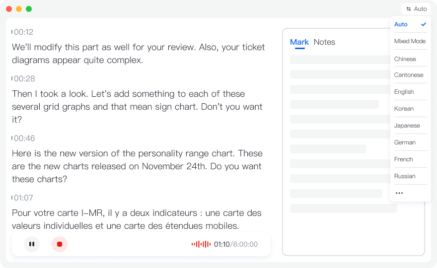 Real-time Multilingual Transcription