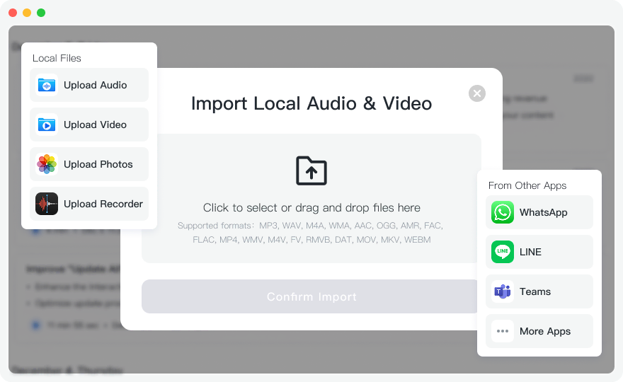 Import Audio/Video for Transcription